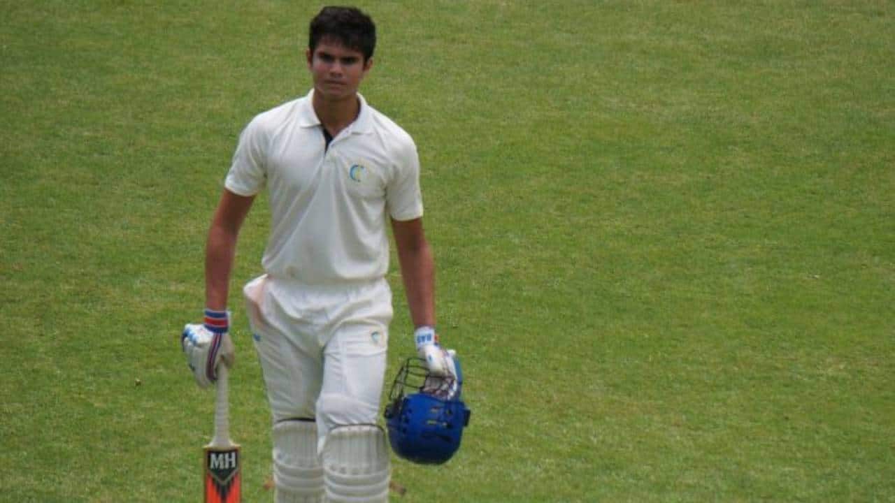 Arjun batting during a match