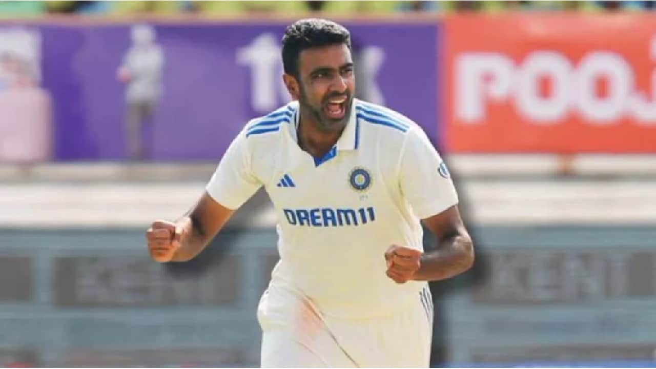 Ashwin taking a Test wicket