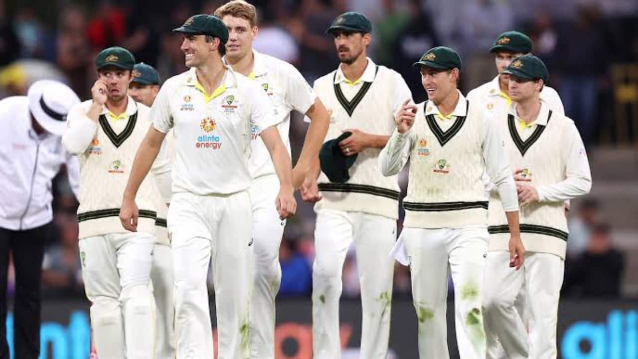 Australian team during a Test match