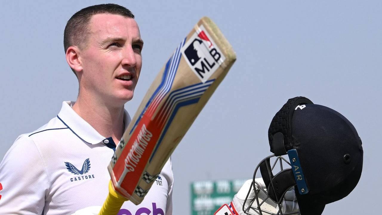 Brook scoring a Test century