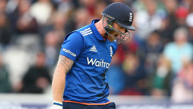 An animated Ben Stokes leaves the field after being declared out © Getty Images
