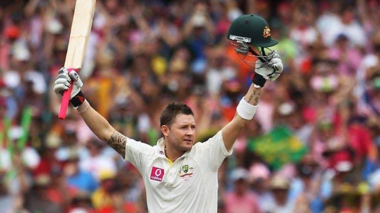 Clarke scoring a Test century