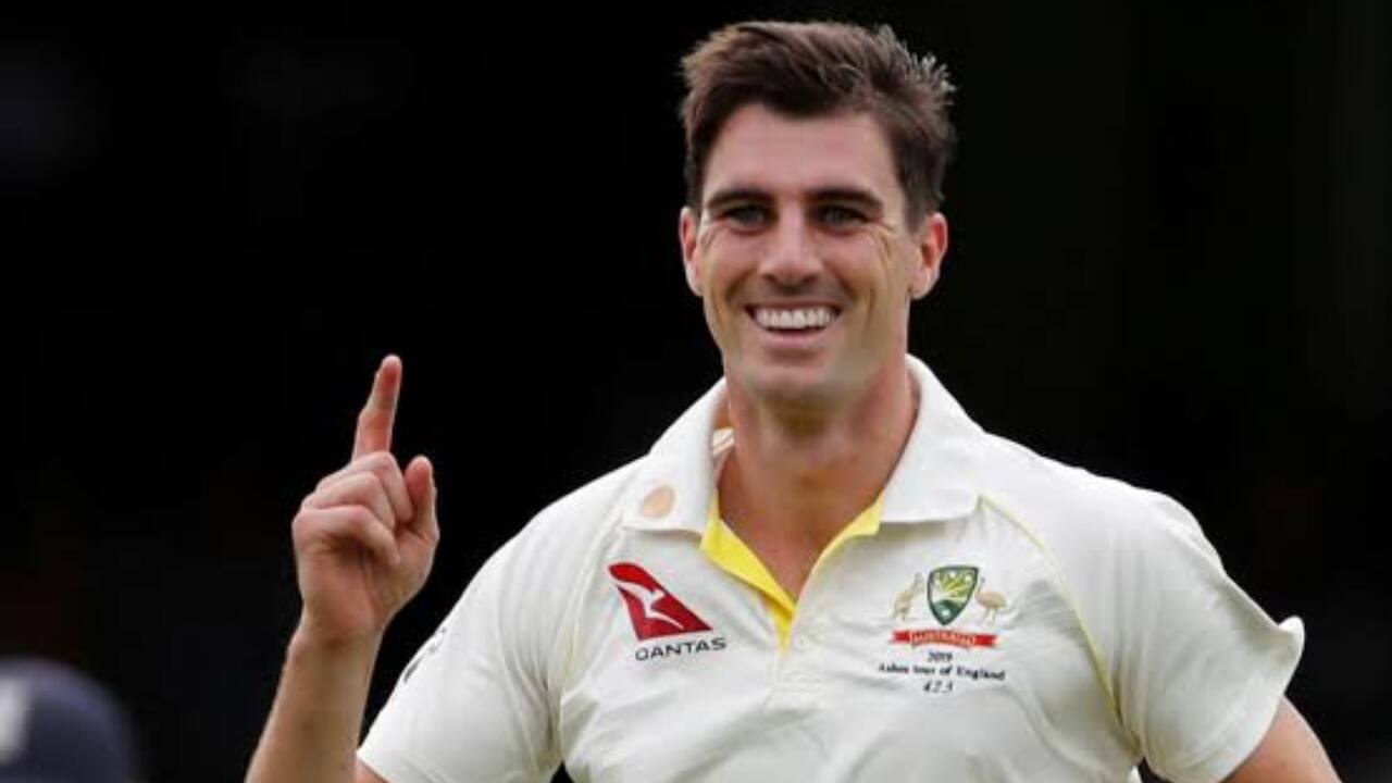 Cummins bowling during a Test match