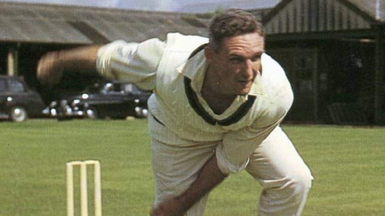 Davidson bowling during a Test match