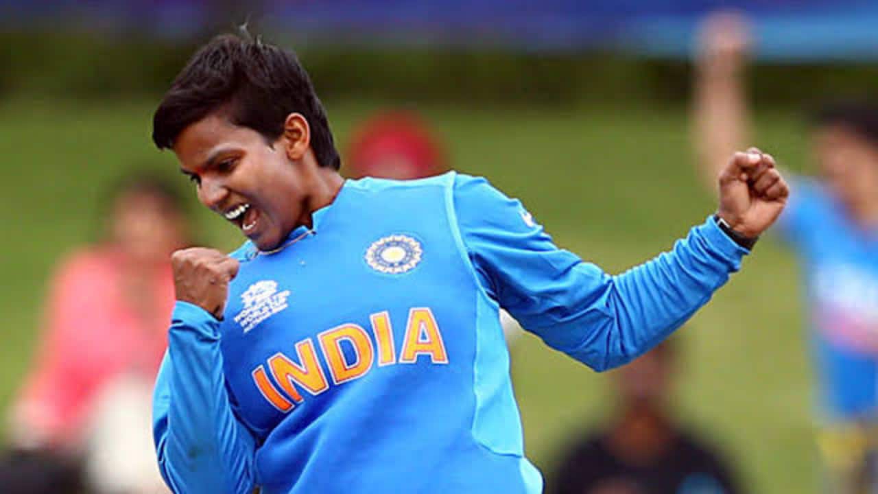 Deepti taking a wicket during a T20I