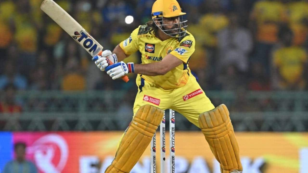 MS Dhoni playing for CSK