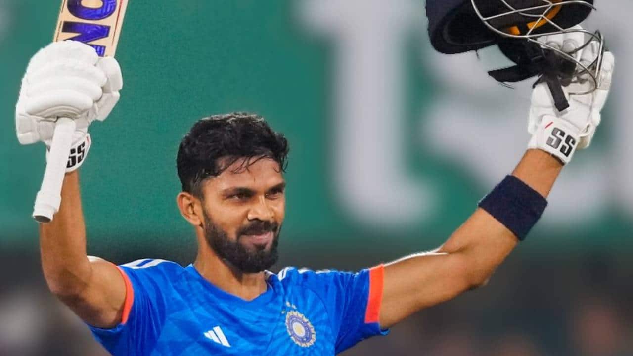 Gaikwad scoring a T20I century