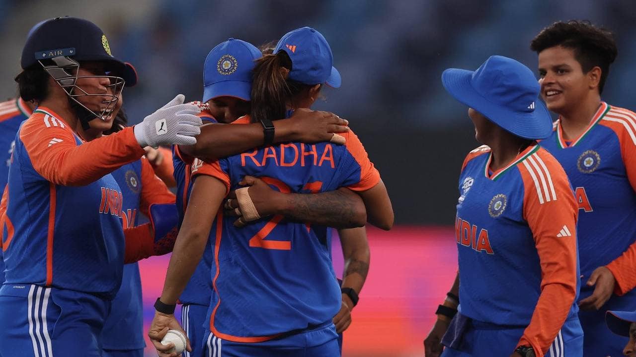 Indian Women's Team celebrating during the match against Sri Lanka