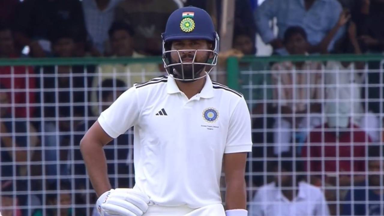 Iyer batting in the Duleep Trophy