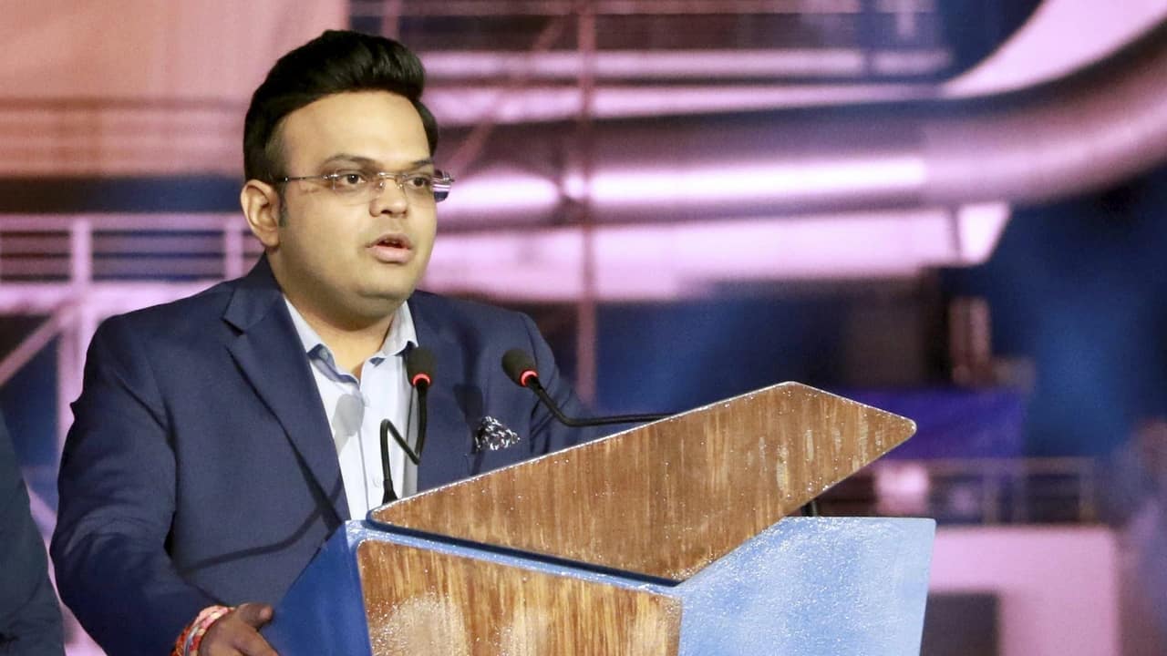 Jay Shah speaking at a press-conference