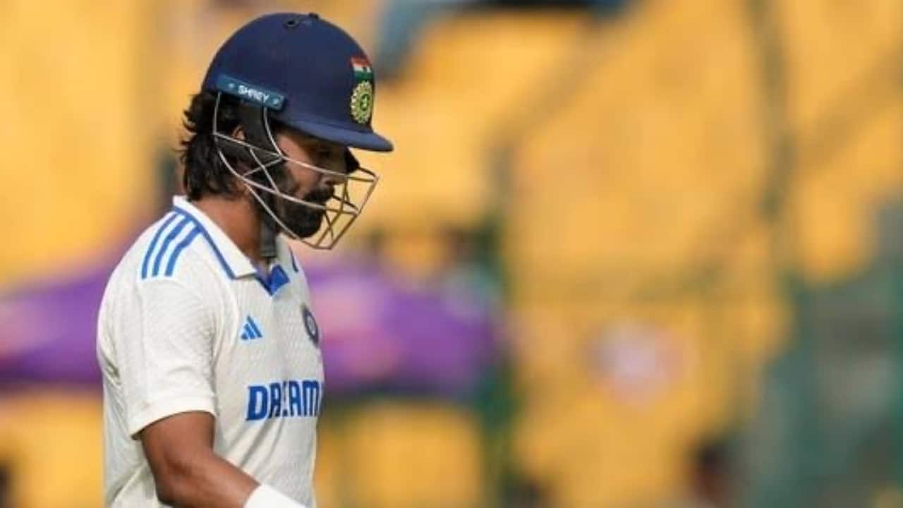 Rahul batting during a Test match