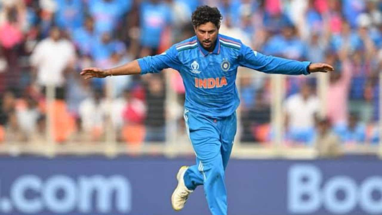 Kuldeep taking a wicket during a match