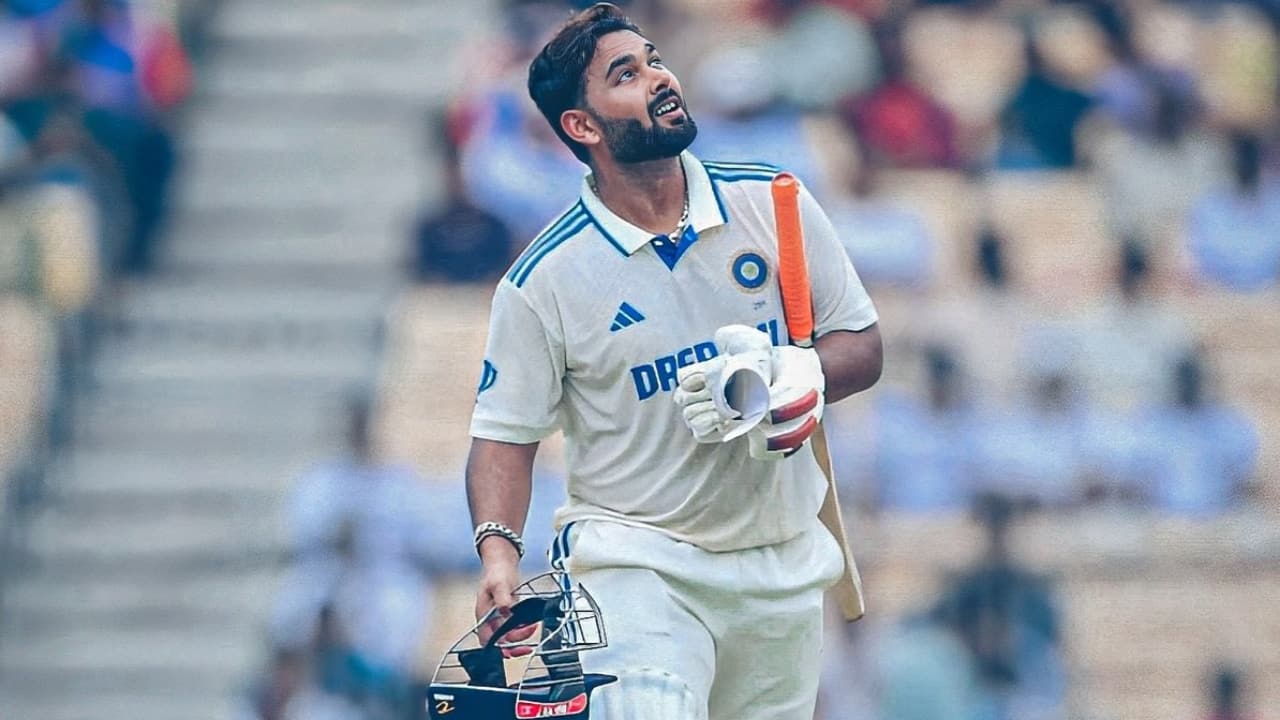 Pant scoring a Test century