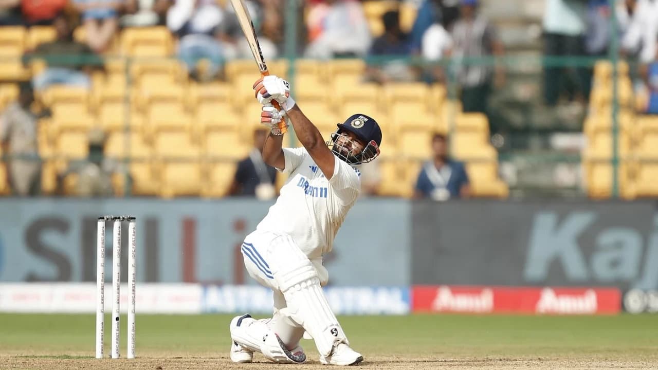 Pant batting during a Test match