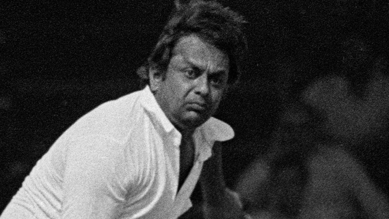 Prasanna bowling during a Test match