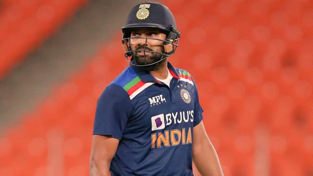 Rohit playing in a T20I match for India