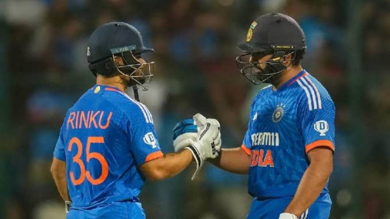 Rohit and Rinku batting together
