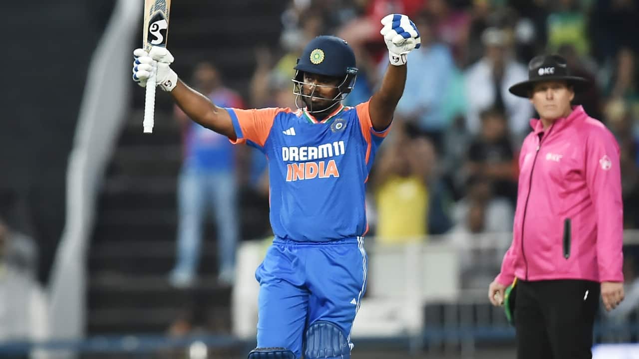 Sanju Samson scoring T20I century