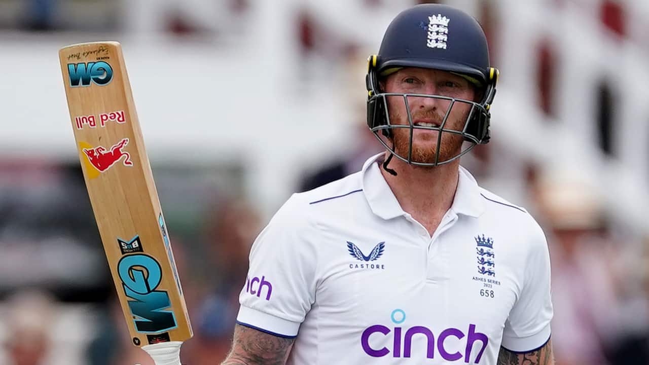 Stokes batting during a Test match