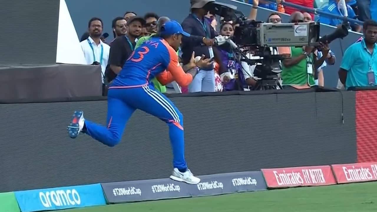 Suryakumar taking a spectacular catch during the T20 WC final