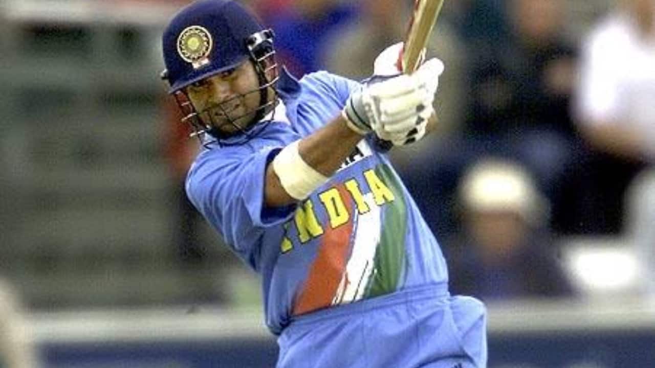 Tendulkar playing for the Indian team