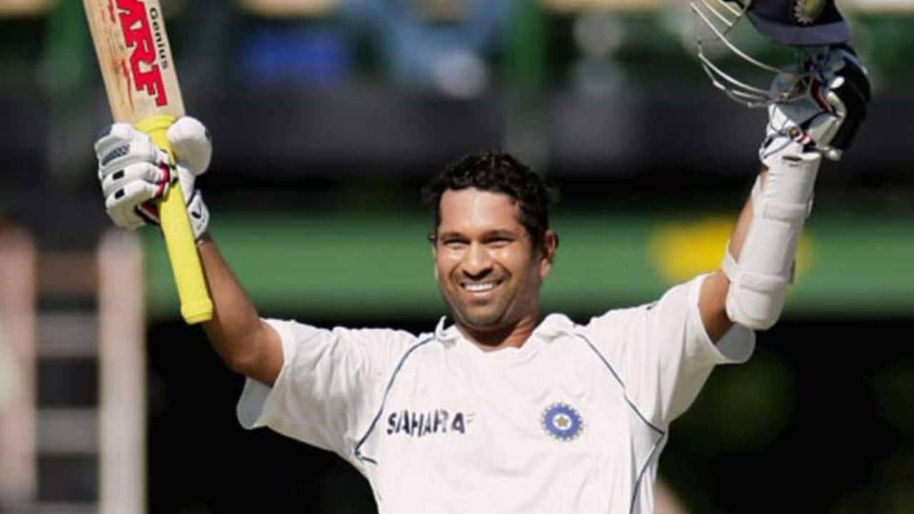 Tendulkar scoring a Test century