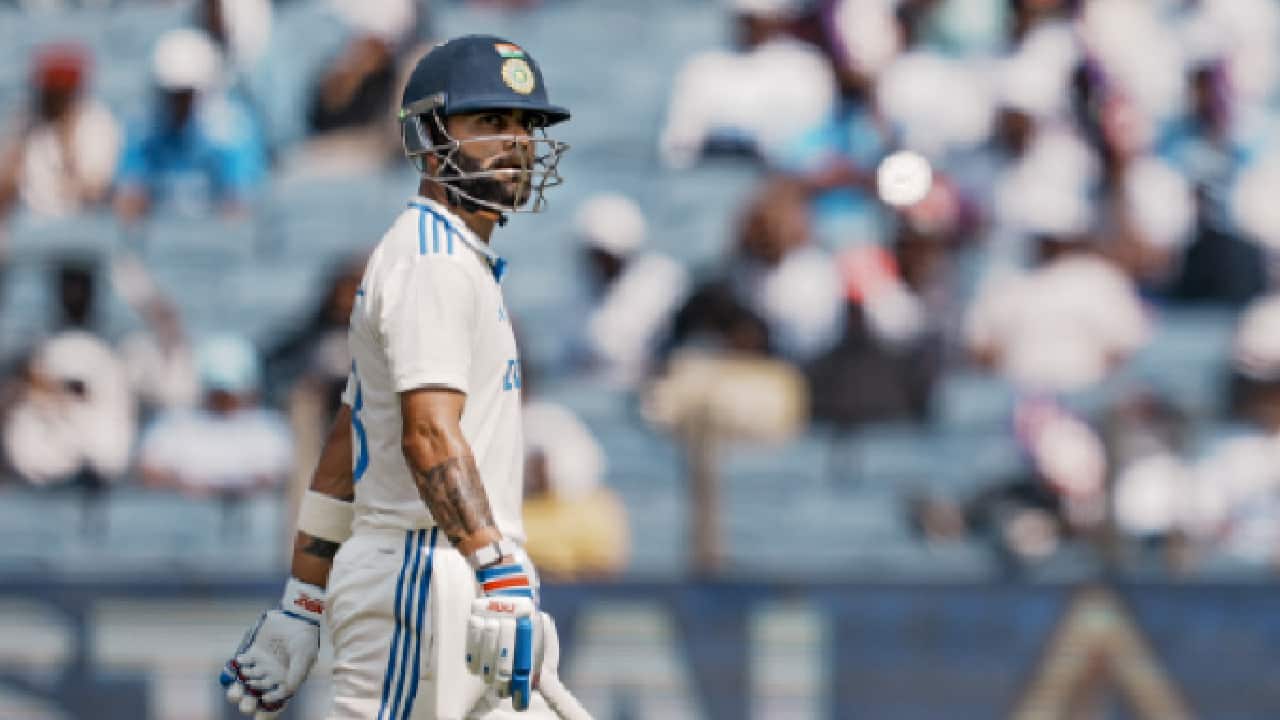 Kohli batting during a Test match