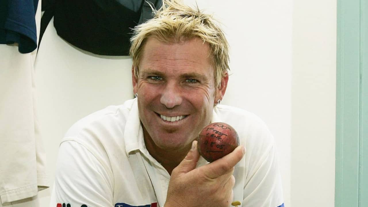Warne taking Test wicket